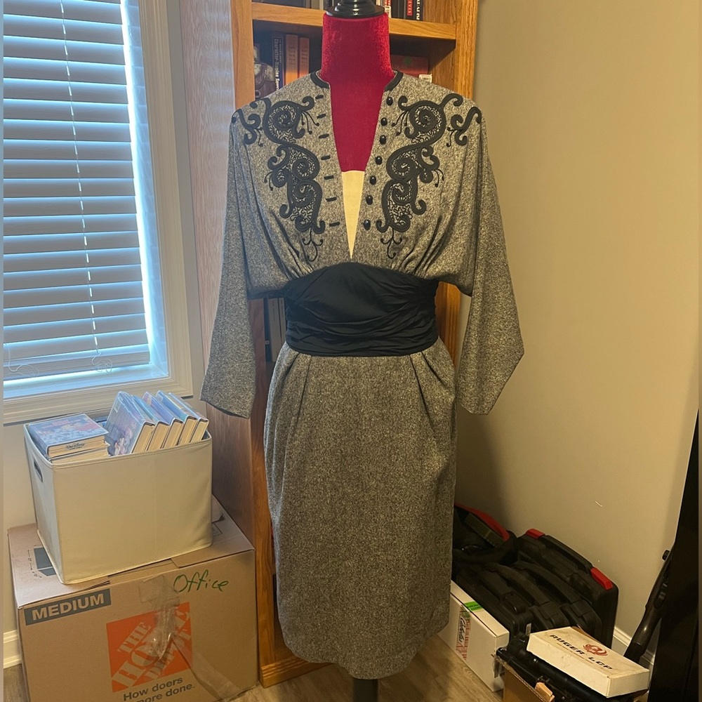 Vintage Grey Tweed Dress